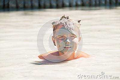 Dead Sea Mud bath Treatment Stock Photo