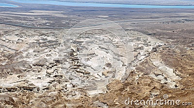 Dead Sea plain panorama. Stock Photo