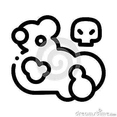 Dead Skull Smoke Icon Vector Outline Illustration Vector Illustration