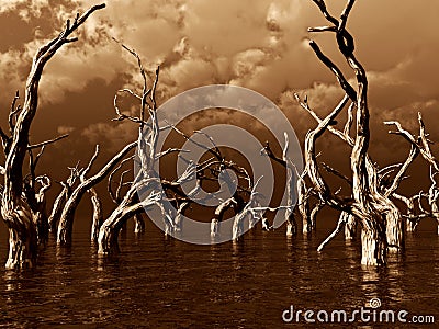 Dead trees Cartoon Illustration