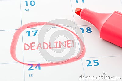 Deadline Stock Photo