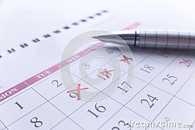 Deadline concept read mark on calendar date Stock Photo