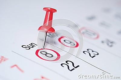 Deadline concept with red mark on calendar date Stock Photo