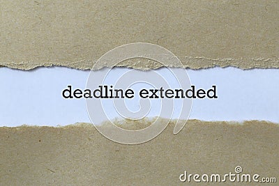 Deadline extended on paper Stock Photo