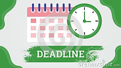 Deadline Lack of time concept illustration with calendar clock time reminder symbol Cartoon Illustration