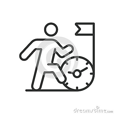 Deadline, in line design. Deadline, time limit, countdown, clock, urgency, schedule, due date on white background vector Vector Illustration