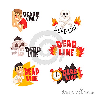 Deadline Logo and Fast Time Business Badges or Labels Vector Set Vector Illustration
