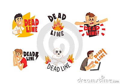 Deadline Logo and Fast Time Business Badges or Labels Vector Set Vector Illustration