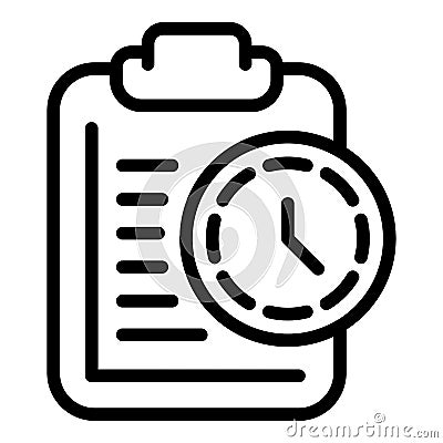 Deadline project icon, outline style Vector Illustration