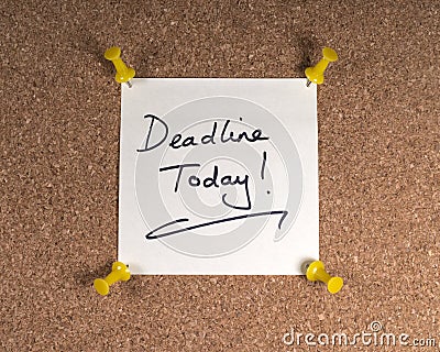 Deadline Today Memo Stock Photo