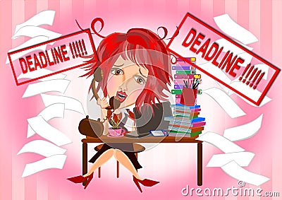 Deadline Cartoon Illustration