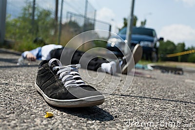 Deadly car crash Stock Photo