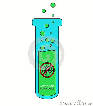 Deadly Coronavirus Antidote medicine Illustration Stock Photo