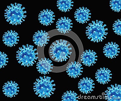 deadly coronavirus particles under transmission electron microscopy TEM Stock Photo