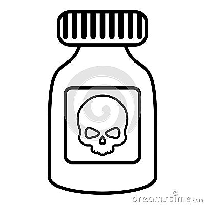 Deadly liquid icon , outline style Vector Illustration