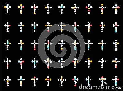 Deadly Medicine Grave Cross Vector Illustration