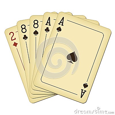 Deadman Hand - vintage playing cards vector illustration Vector Illustration