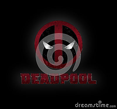 Deadpool logo banner on black background. Editorial Stock Photo