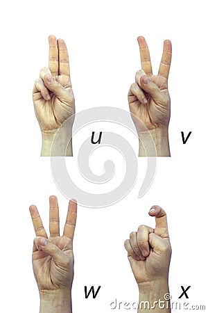 Deaf alphabet Stock Photo