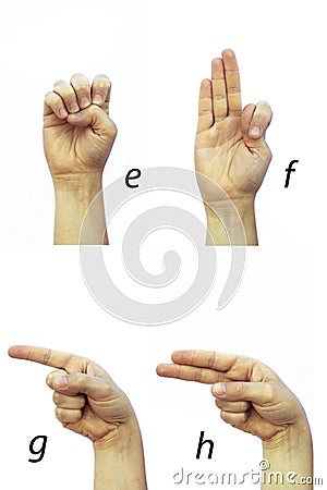 Deaf alphabet Stock Photo