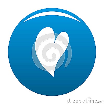 Deaf heart icon blue Cartoon Illustration