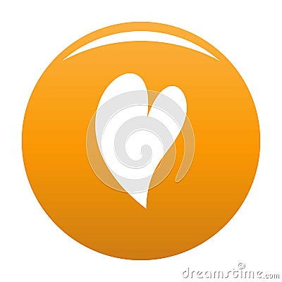 Deaf heart icon orange Cartoon Illustration