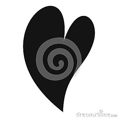 Deaf heart icon, simple style. Cartoon Illustration