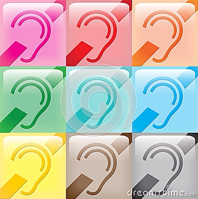 9 deaf sign icons Stock Photo