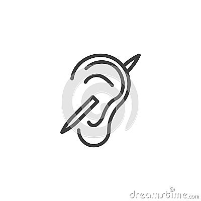 Deaf Sign line icon Vector Illustration