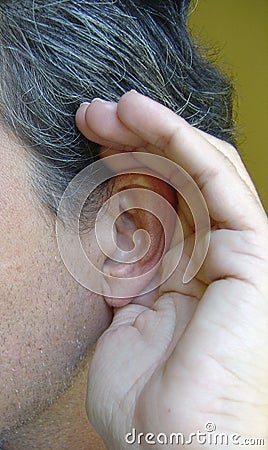 Deafness problems Stock Photo