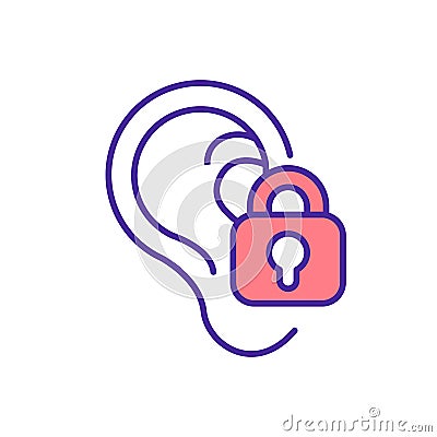 Deafness RGB color icon Vector Illustration