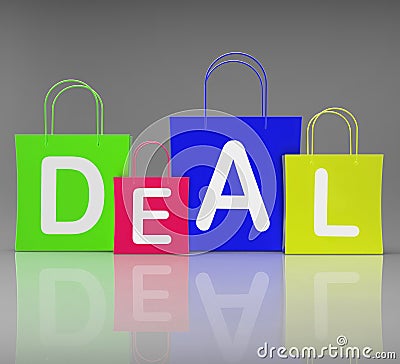 Deal Bags Show Retail Shopping and Buying Stock Photo