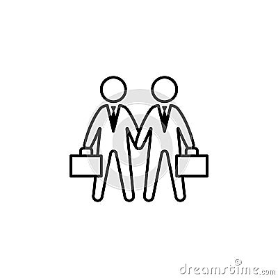 Deal, handshake, businessmen icon on white background. Can be used for web, logo, mobile app, UI, UX Vector Illustration