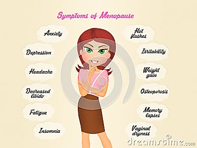 Deal with menopause Cartoon Illustration