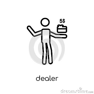 Dealer icon. Trendy modern flat linear vector Dealer icon on white background from thin line Activity and Hobbies collection Vector Illustration