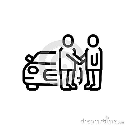 Black line icon for Dealers, trader and merchandiser Stock Photo