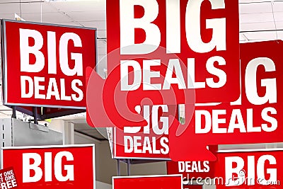 Deals sales sign Stock Photo