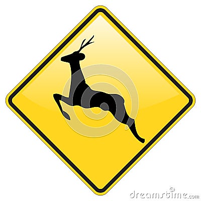 Dear crossing warning Vector Illustration