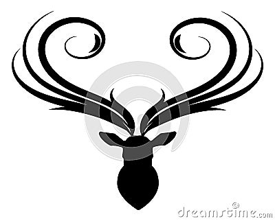 Abstract deer head silhouette Cartoon Illustration