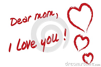 Dear mom I love you Vector Illustration