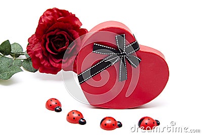 Dear symbol with red rose Stock Photo