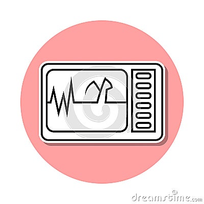 death on cardiogram sticker icon. Simple thin line, outline vector of Death icons for ui and ux, website or mobile application Stock Photo