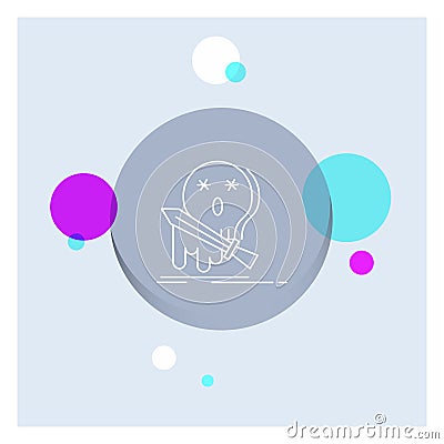 Death, frag, game, kill, sword White Line Icon colorful Circle Background Vector Illustration