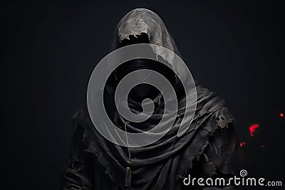 Death in the Hood: A Captivating Concept Exploring the Mysteries of Mortality. created with Generative AI Stock Photo