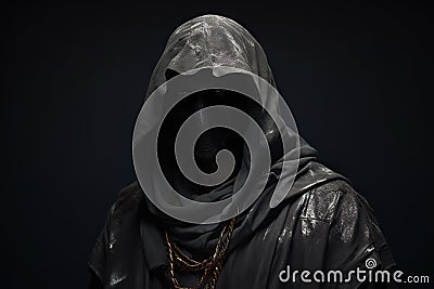 Death in the Hood: A Captivating Concept Exploring the Mysteries of Mortality. created with Generative AI Stock Photo