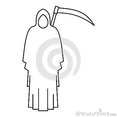 Death icon, outline style Vector Illustration