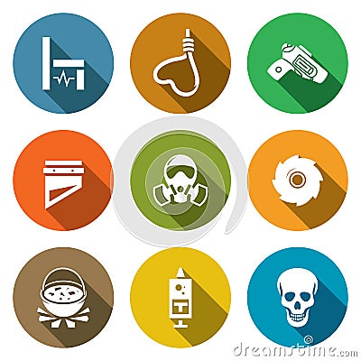 Death penalty Icons Set. Vector Illustration Vector Illustration