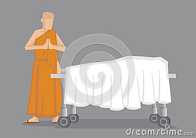 Death Ritual by Buddhist Monk Vector Illustration Vector Illustration