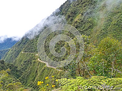 Death Road from Coroico to La Paz, Bolivia Stock Photo