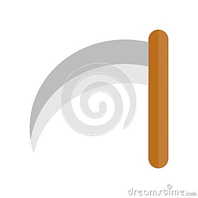 Death scythe, Halloween related icon, flat design Vector Illustration